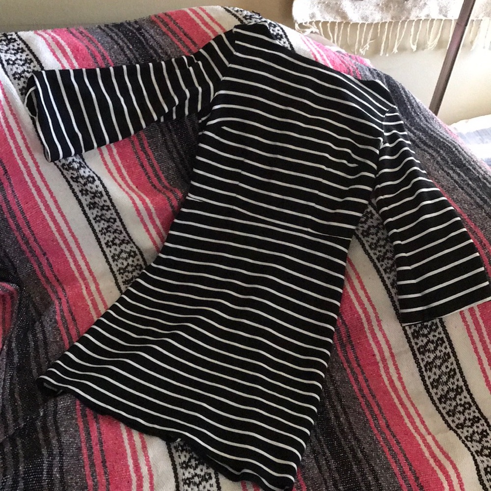 Black and White striped dress in Medium